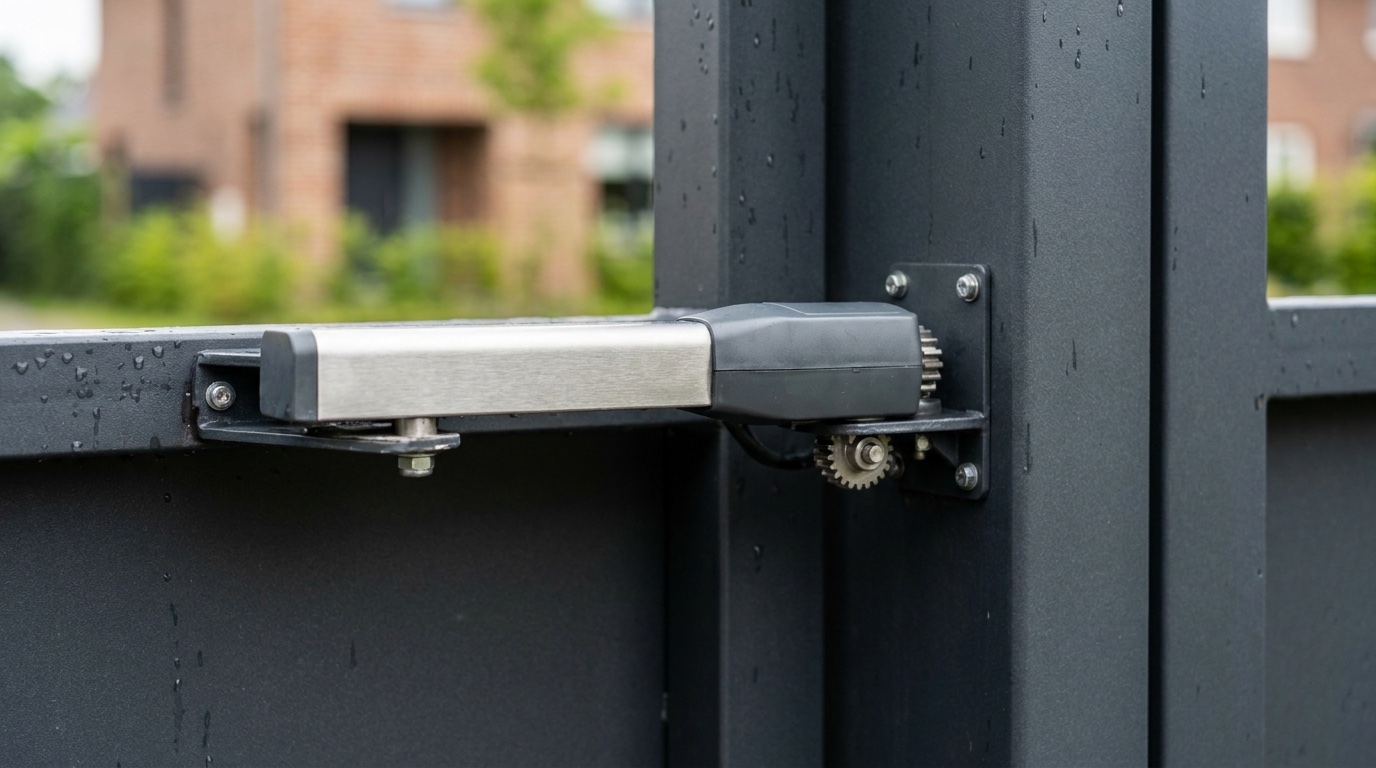 Detail of automatic gate motor on a modern Hatfield installation
