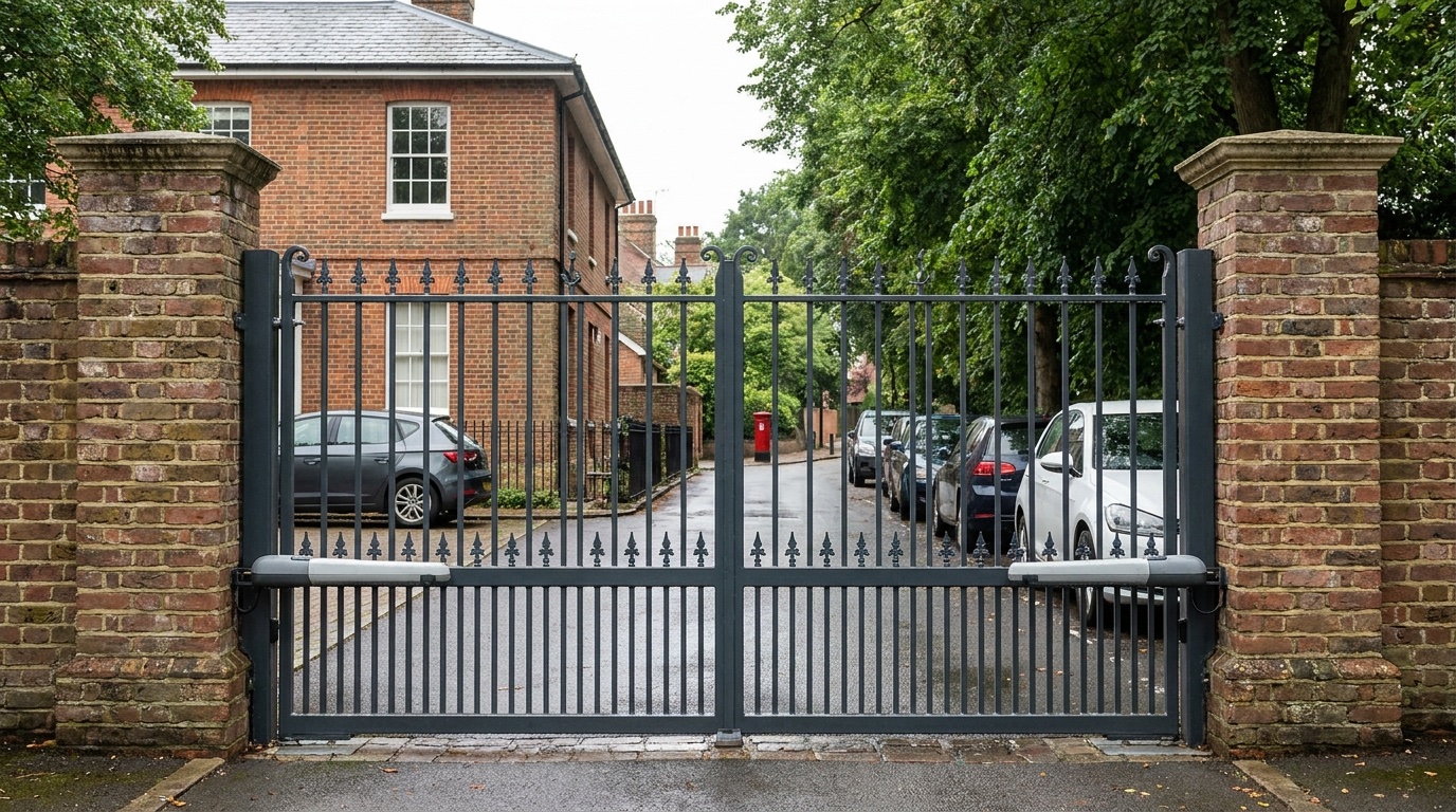 Electric swing gates at a St Albans period property driveway
